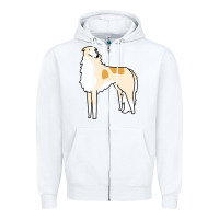 White borzoi Zipper Hoodie - linhVisuals