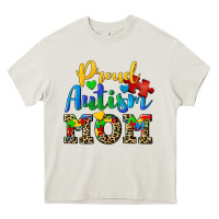 Cream proud autism mom Heavy Core Tee - CowGirlArtShop