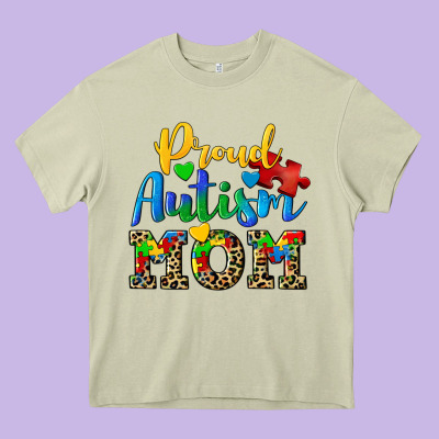 Proud Autism Mom Heavy Core Tee Designed By Cowgirlartshop