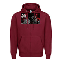 Burgundy until i return yb Zipper Hoodie - linhVisuals