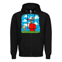Black Calvin Hobbes Zipper Hoodie - linhVisuals