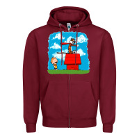 Burgundy Calvin Hobbes Zipper Hoodie - linhVisuals