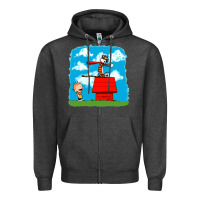 Charcoal Heather Calvin Hobbes Zipper Hoodie - linhVisuals