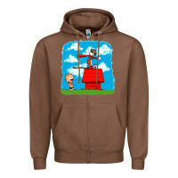 Chestnut Calvin Hobbes Zipper Hoodie - linhVisuals