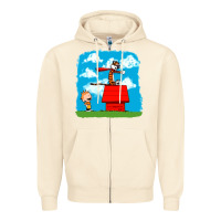 Sandshell Calvin Hobbes Zipper Hoodie - linhVisuals