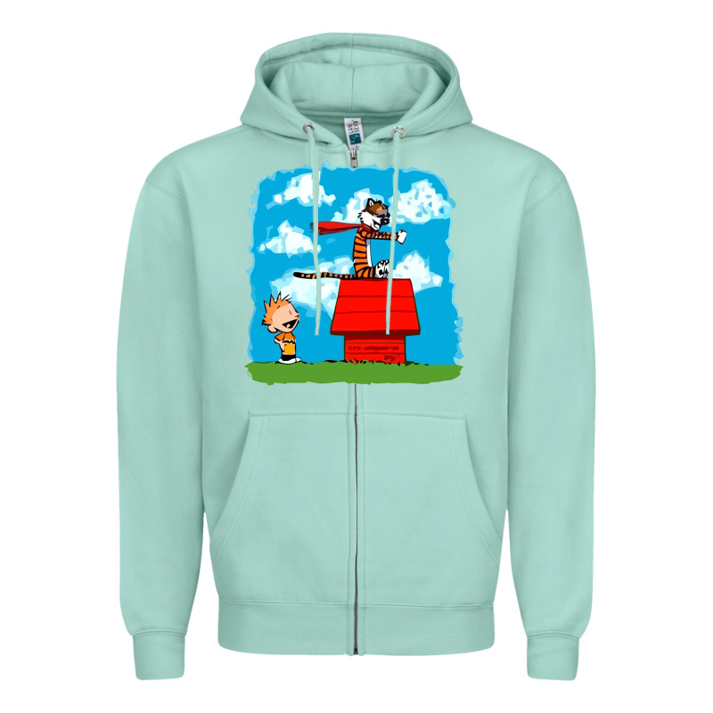 Calvin Hobbes Zipper Hoodie by linhVisuals | Teevron