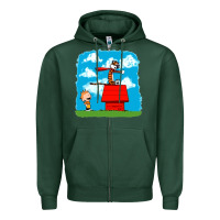 Sports Green Calvin Hobbes Zipper Hoodie - linhVisuals