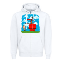 White Calvin Hobbes Zipper Hoodie - linhVisuals