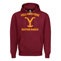 Burgundy dutton ranch Zipper Hoodie - linhVisuals