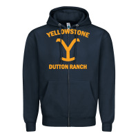 Navy dutton ranch Zipper Hoodie - linhVisuals