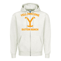 Oatmeal Heather dutton ranch Zipper Hoodie - linhVisuals