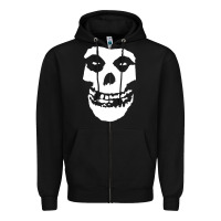 Black mens skull Zipper Hoodie - linhVisuals