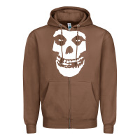 Chestnut mens skull Zipper Hoodie - linhVisuals