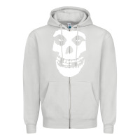 Dove Grey mens skull Zipper Hoodie - linhVisuals