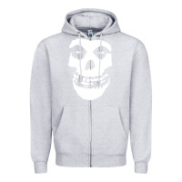 Heather Grey mens skull Zipper Hoodie - linhVisuals