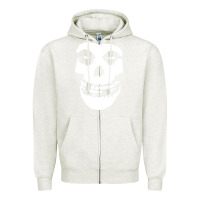 Oatmeal Heather mens skull Zipper Hoodie - linhVisuals