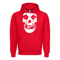Red mens skull Zipper Hoodie - linhVisuals