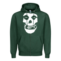 Sports Green mens skull Zipper Hoodie - linhVisuals