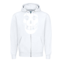 White mens skull Zipper Hoodie - linhVisuals