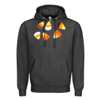 Charcoal Heather candy corn Zipper Hoodie - linhVisuals