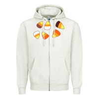 Oatmeal Heather candy corn Zipper Hoodie - linhVisuals