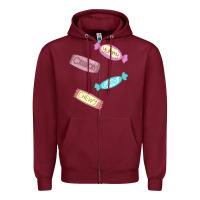 Burgundy candy pieces Zipper Hoodie - linhVisuals