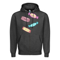Charcoal Heather candy pieces Zipper Hoodie - linhVisuals