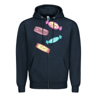 Navy candy pieces Zipper Hoodie - linhVisuals