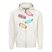 Oatmeal Heather candy pieces Zipper Hoodie - linhVisuals