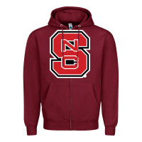 Burgundy north carolina state Zipper Hoodie - linhVisuals