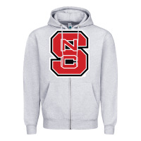 Heather Grey north carolina state Zipper Hoodie - linhVisuals