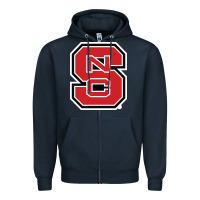 Navy north carolina state Zipper Hoodie - linhVisuals