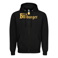 Black #bitburger Zipper Hoodie - linhVisuals
