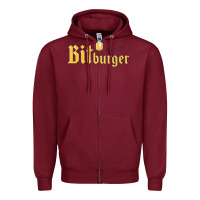 Burgundy #bitburger Zipper Hoodie - linhVisuals