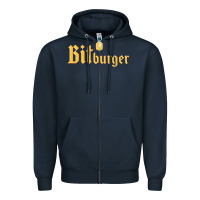 Navy #bitburger Zipper Hoodie - linhVisuals