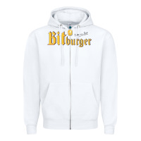 White #bitburger Zipper Hoodie - linhVisuals