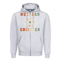 Heather Grey nuclear engineering quote Zipper Hoodie - linhVisuals