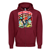 Burgundy garbage pail kids Zipper Hoodie - linhVisuals