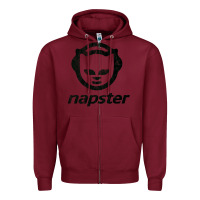 Burgundy napster    napster Zipper Hoodie - linhVisuals