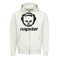 Oatmeal Heather napster    napster Zipper Hoodie - linhVisuals