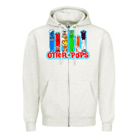 Oatmeal Heather otter pops anime character Zipper Hoodie - linhVisuals