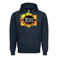 Navy hey you guys   the electric company Zipper Hoodie - linhVisuals