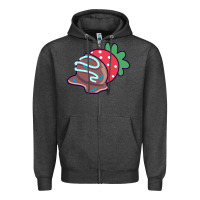 Charcoal Heather chocolate covered strawberry Zipper Hoodie - linhVisuals