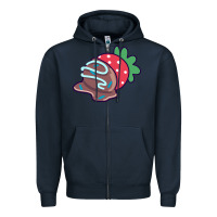 Navy chocolate covered strawberry Zipper Hoodie - linhVisuals