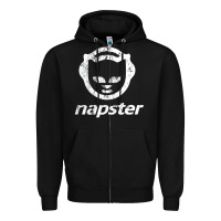 Black napster light Zipper Hoodie - linhVisuals