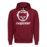 Burgundy napster light Zipper Hoodie - linhVisuals