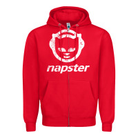 Red napster light Zipper Hoodie - linhVisuals