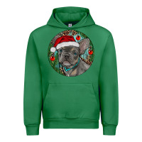Emerald Frenchie Christmas Urban Hoodie - RanaPortraitStore