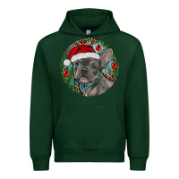 Forest Green Frenchie Christmas Urban Hoodie - RanaPortraitStore