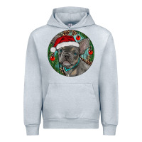 Heather Grey Frenchie Christmas Urban Hoodie - RanaPortraitStore